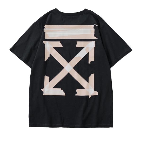 Dam Herr OFF WHITE OW Graffiti arrow Print T-shirt Unisex kortärmad bomull Crewneck Mode Toppar Black XL