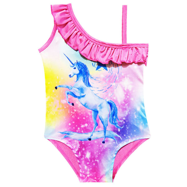 Unicorn Flickor Hel Baddräkt Unicorn Baddräkt rosered