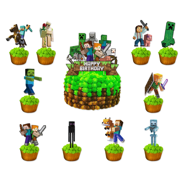 Minecraft Gaming Party Supplies Ballonger Spel Födelsedagsdekor