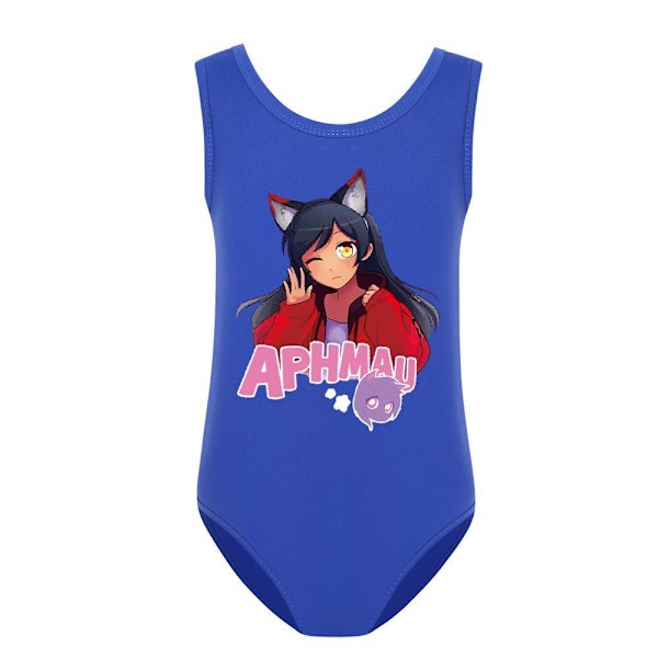 Aphmau Barn Flickor Baddräkt Hel Baddräkt Simdräkt Blue 160cm