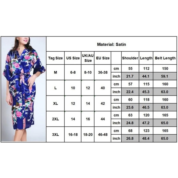 Dam Påfågelmönstrad Babydoll Nattlinne Morgonrock Dam red XL