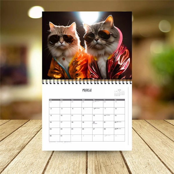 2025 Snygg Kattkalender/Present Till Kattälskare, 2025 Väggkalender, Kattkalenderpresent Till Kattälskare