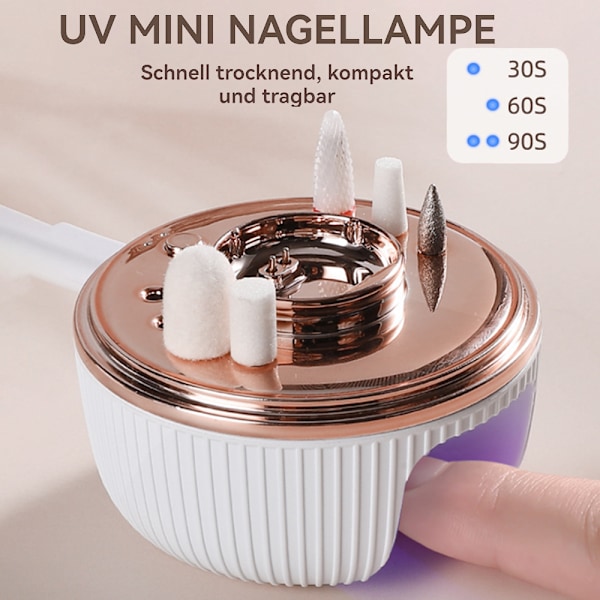 [Pikatoimitus] Manikyyri Pedikyyri Set- 12 in 1 Ammattimainen Sähköinen Kynsijyrsin - UV-lampulla ja latausasemalla, 5 nopeutta, digitaalinen näyttö