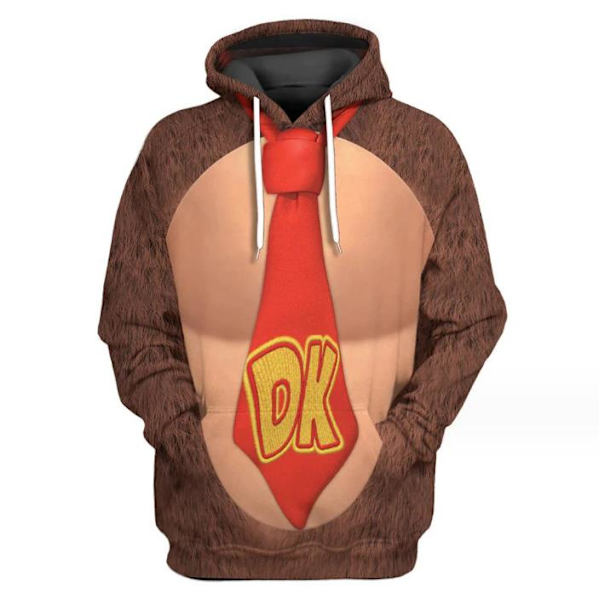 Super Mario Unisex Voksen Hættetrøjer Langærmet Pullover B 3XL