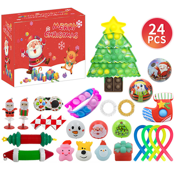 Julkalender med 24 sensoriska stressreducerande leksaker