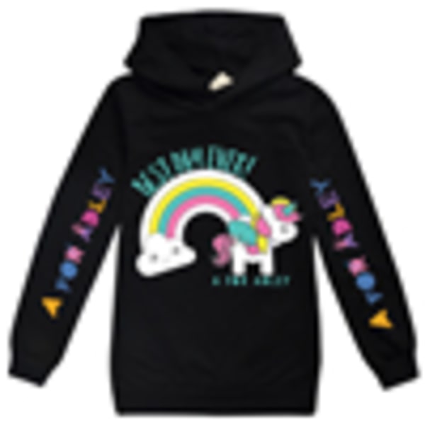 En för Adley Kids Hoodie Huvtröja+byxor Outfits Sweatshirt Present black 130cm
