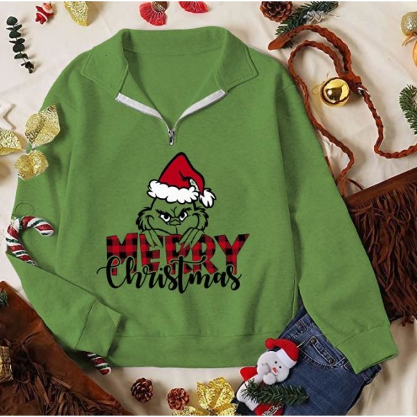 Grinch Jul Dammode Casual Tröja Toppar E L
