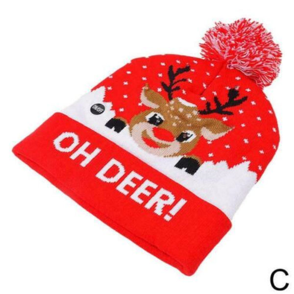 LED-upplyst mössa i stickad beanie med färgglada LED-lampor för jul 2