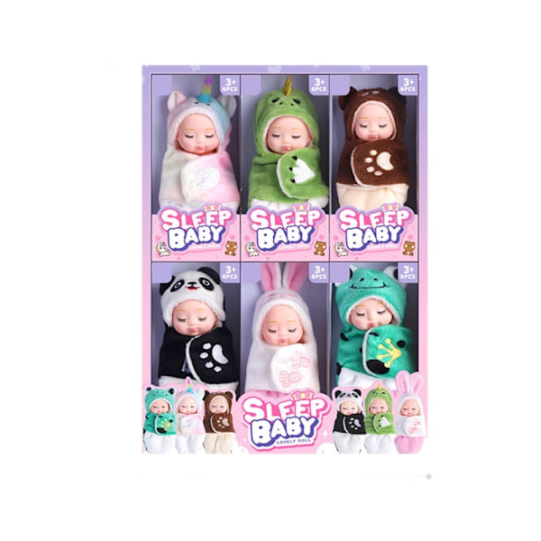 6 st Mini Reborn Babydocka Simulation Återfödelsedockor Leksak Barn Flickleksaker 6PCS