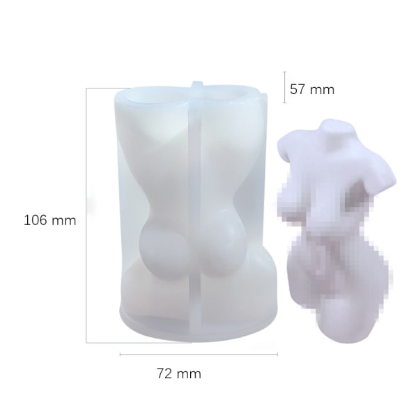 3D kroppsstearinljusform Silikonformkonstdesign #2