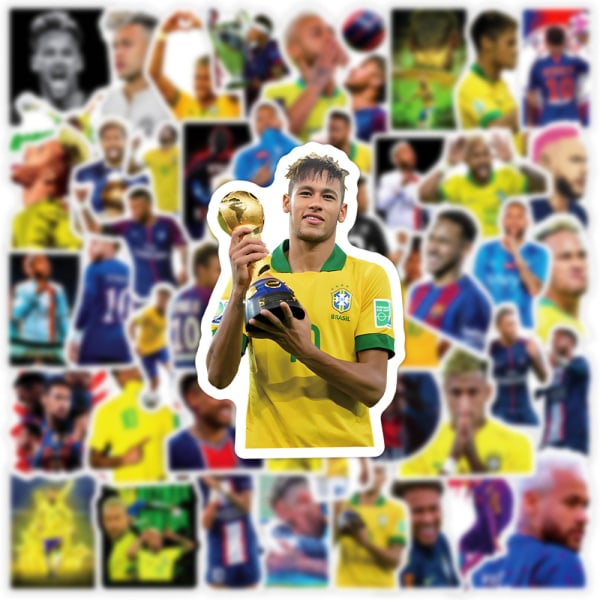 50 st Fotbollsstjärna Neymar klistermärken Dekal för bärbar dator Bumper Laptop vattenflaskor 50PCS