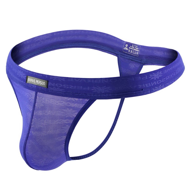 Herrunderkläder Sports Byxor Jockstrap Sexig Snabbtorkande Rem # 6-Royal Blue M