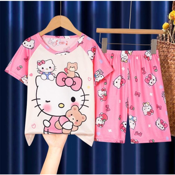 Barn Flickor Sanrio Pyjamas Kortärmad T-shirt Shorts Set Sommar Nattkläder Ålder 4-12 år #5 5-7Years