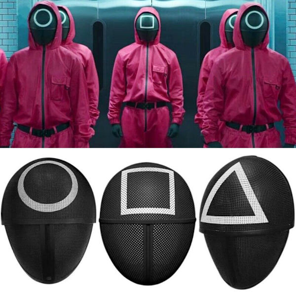 Halloween Squid Game NPC Cosplay Mask Maskerad Kostym Rekvisita manager