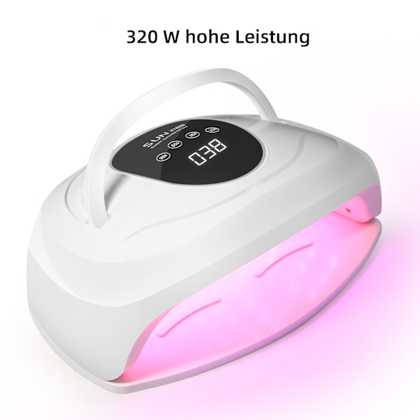 [Snabb Leverans] Nagellampa - 320W Nageltork med 4 Timerinställningar - 72 LED UV-lampor, Snabb Nageltork Infraröd Sensor, Gel Nagellack Härdningslampa