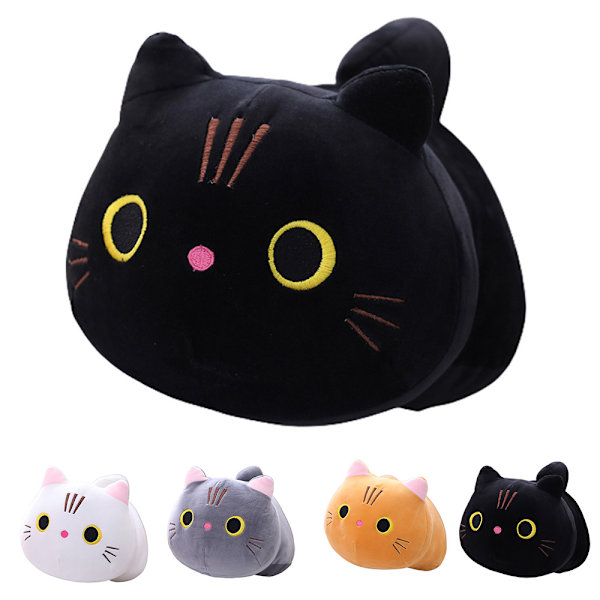 Söt Katt Plysch Kudde Docka Fylld Leksak Barn Jul Heminredning black