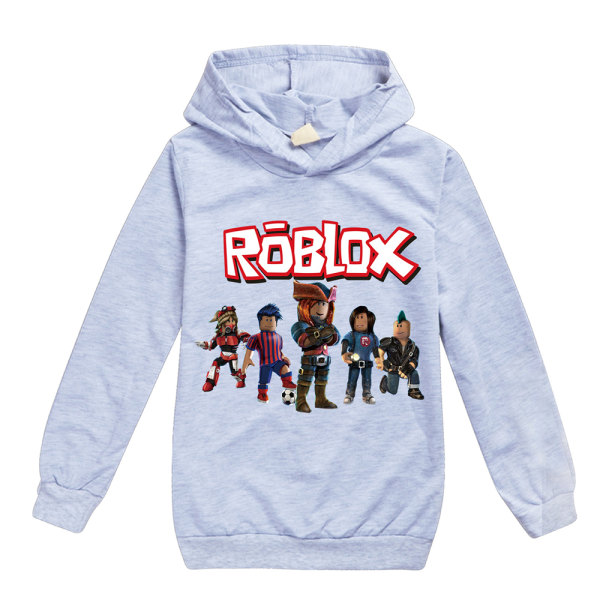 ROBLOX Kids Hoodie Jacka Kappa Långärmad Sweatshirt Julpresent grey 150cm