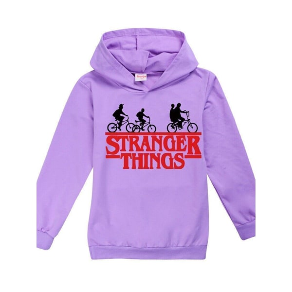Stranger Things Kids 3D Print Hoodie Pullover Sweatshirts Ficka purple 140cm