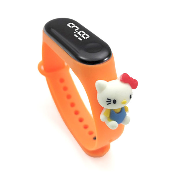 Barnens tecknade sport LED digital klocka / Smartwatch / Armbandsur Orange Hello Kitty