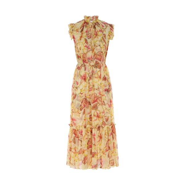 MATCHMAKER FLUTTER MIDI KJOLE Yellow XL