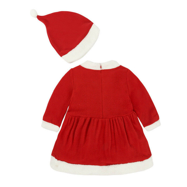 Baby Pojke Flickor Jul Xmas Kostymer Romper Dress Hat Set boy 90CM