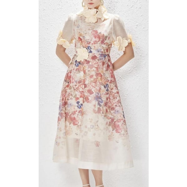 LUMINOSITY LIFTOFF FLOWER MIDI Dame Kjole Apricot M
