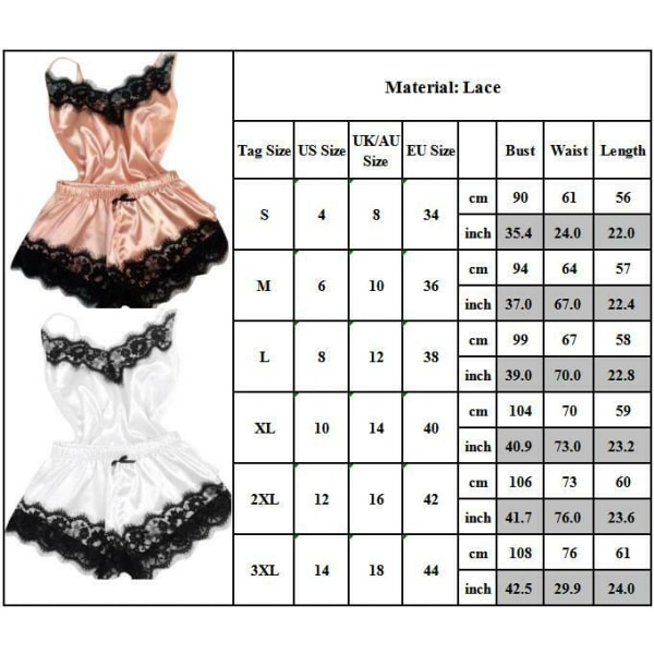Sexiga spetsunderkläder pyjamas babydoll nattlinne sovkläder för dam pink L