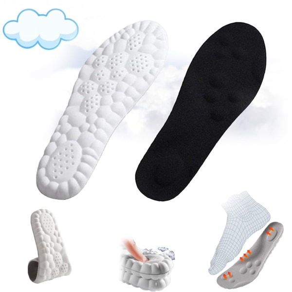 1 Par 4D Cloud Technology Innersula Ultra Komfort Innersulor Fötter Innersulor Black 37-38