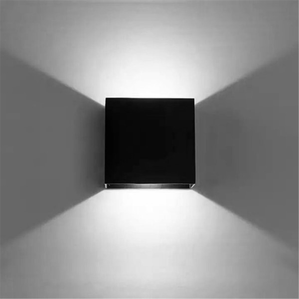 Modern Vägglampa LED Vägglampa Fyrkantsmonterad inomhus Black shell white light