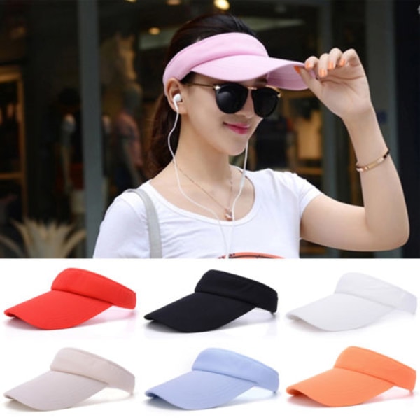Herr & Dam Visir Solhatt Golf Tennis Keps Justerbart Huvudband Black