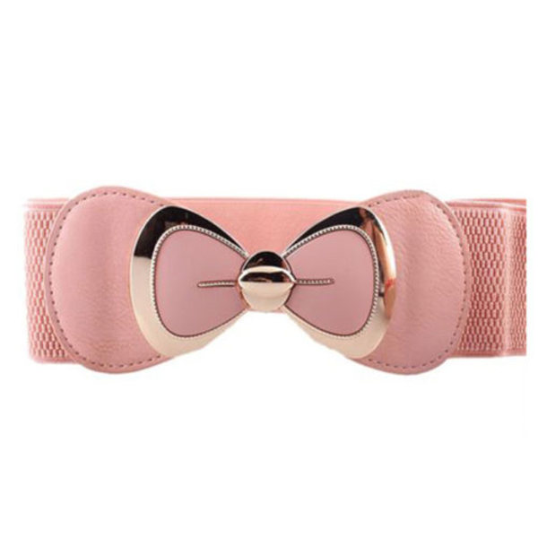 Kvinner Stretch Belte med Spenne Midjebelte Elastisk Korsett Midjebånd pink