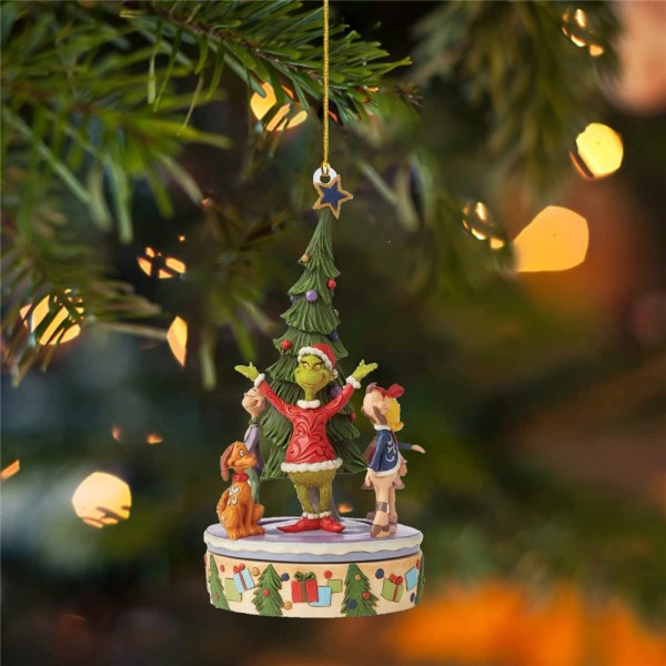 Christmas Grinch Ornaments Xmas Tree Hanged Figur Hänge Dekor A