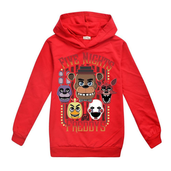 Barnkläder Pojke Fnaf Five Night At Freddy's Sweatshirt Hoodies Tecknad Tröja Casual Toppar Red 130cm