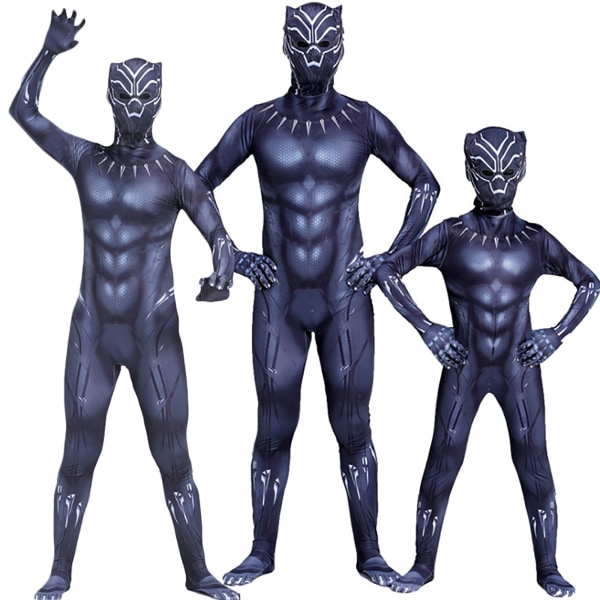 Black Panther Jumpsuit Halloween Performace kostym 130 cm