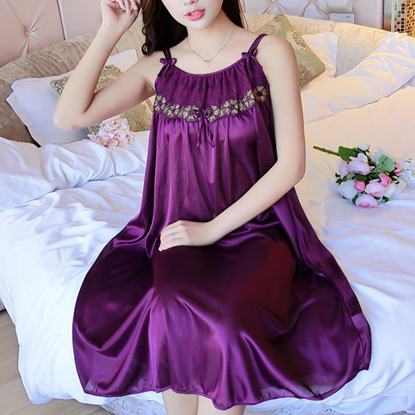 Kvinnors Nattlinne Klänning Nattkläder Justerbar Spaghetti Rem Lingerie Sexig Nattkläder Deep purple