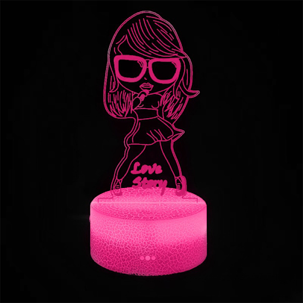 3D Taylor Swift LED-nattlampa 16 färger Ändra skrivbordslampa Sänglampa Touch & Fjärrkontroll Heminredning Swiftie-fans Julklappar Födelsedagspresenter D