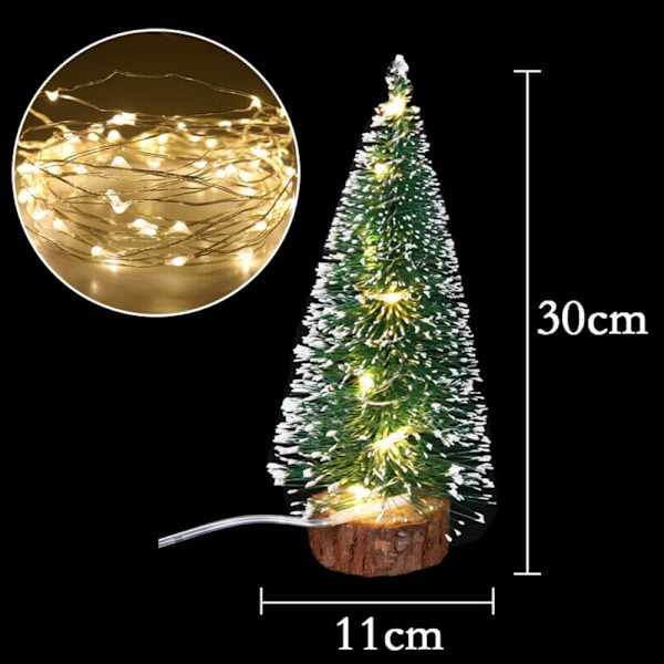 Mini LED-belyst julgran 30cm Dekorativ Gåva Cedar Warm Lights