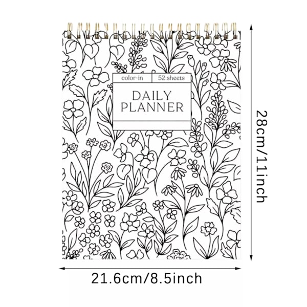 Spiralblock & Daglig Planerare med 15 Färgpennor för Kontoret Notebook + Pen
