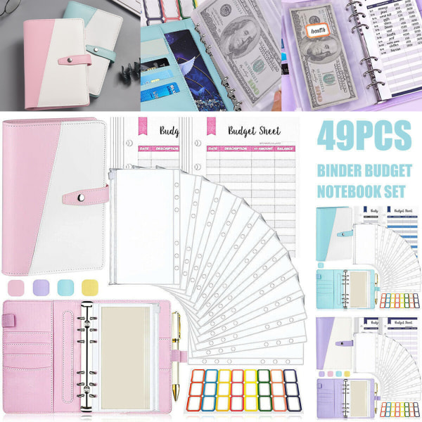 Notebook Cash Organizer Budget Pärm Plånbok Planer Kuvert Pink