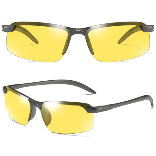 Män Fotokromatiska Solglasögon Som Kör Sportglasögon Grey Frame Black Lenses 1 Pack