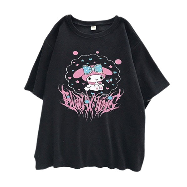 Kuromi Anime Onegai My Melody T-shirt Kortärmad unisex toppar 2XL