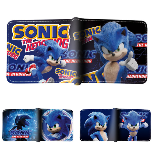 Anime Sonic the Hedgehog PU läder plånbok korthållare lager B