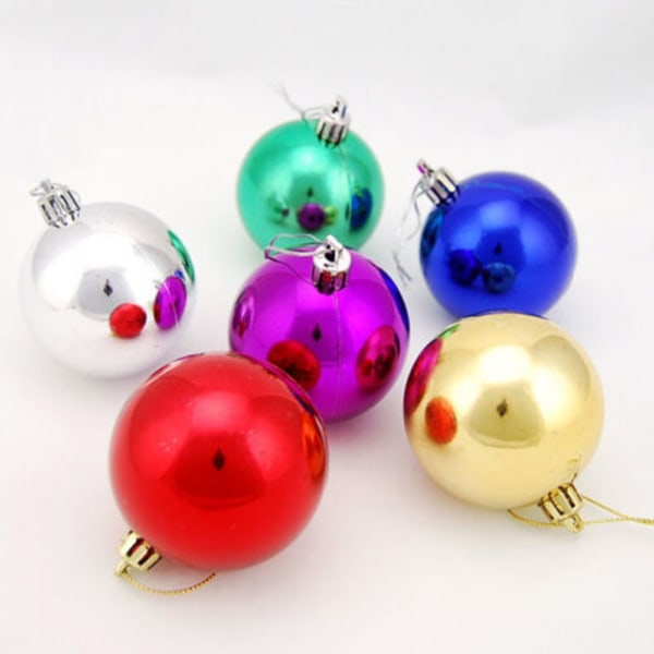 12st Glitter Julgranskula Xmas Tree Ornaments Hängande boll red 12pcs