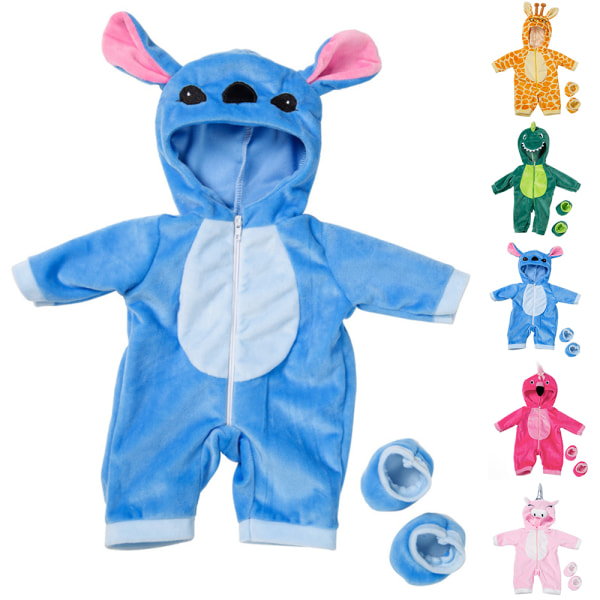 Dockkläder Jumpsuits för 18 Tums Babygåva, med Strumpor #3