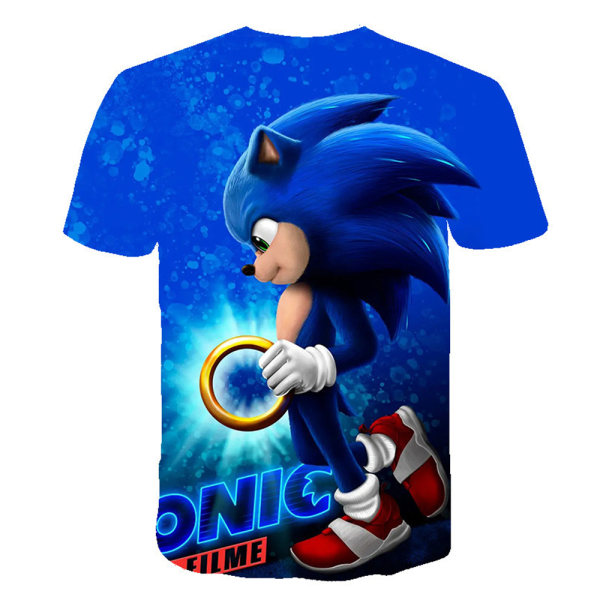 Sonic The Hedgehog printed T-shirt tecknad kortärmad 110cm