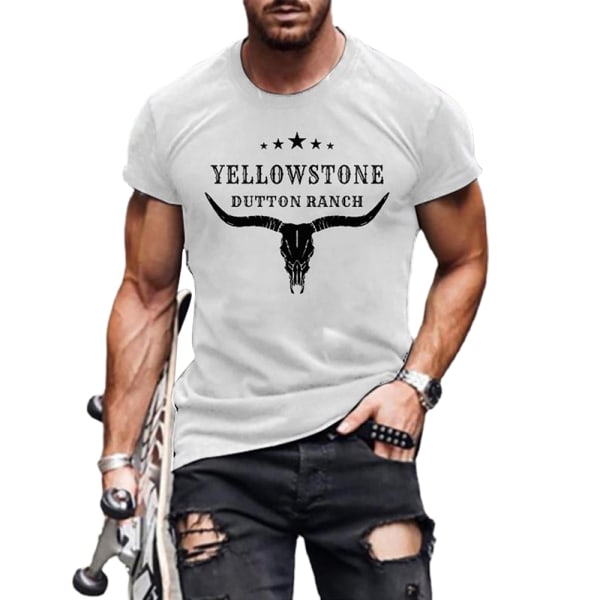 Herr Gym Träning Tank Top Tryckt T-shirt Stringer Fitness Kortärmad T-shirt White 2XL