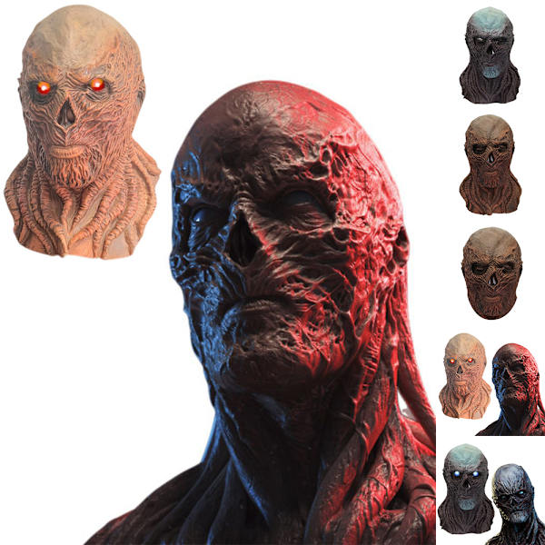 Halloween-naamio Stranger Things 4 Vecna No.1 Cosplay-naamio Juhlat Kauhu Koko Pään Naamio Päähine Kypärä Rekvisiitta Long Blue