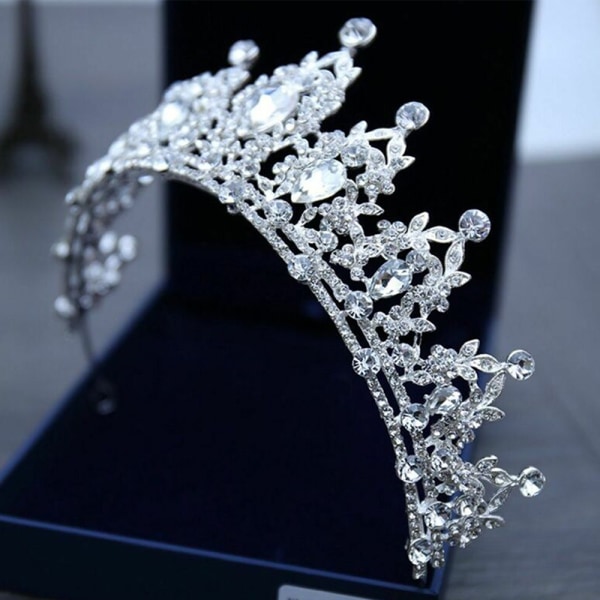 Bridal Tiara Crystal födelsedag bröllop Crown pannband gåva