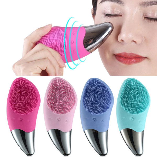 Elektrisk silikon ansiktsrengöringsborste för kvinnor Hudvårdsverktyg sky blue