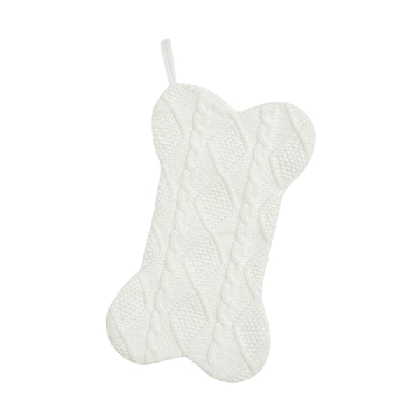 Julstrumpor för Hundar Stickade Benformade Julstrumpor för Husdjur White